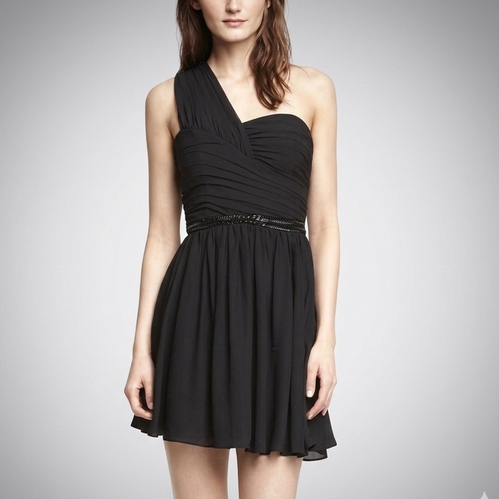 Express One Shoulder Black Party Dress - Size 8